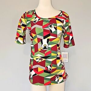 LULAROE HTF Short Sleeve tunic/ long top Penguins Gigi Size M NWT